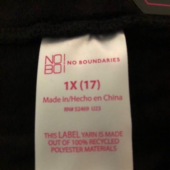 NO BOUNDARIES Womens Ankle Leggings Velour High Rise Size 1X 17 Juniors New - Picture 6 of 8